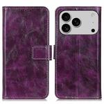 For iPhone 17 Pro Max Retro Crazy Horse Texture Horizontal Flip Leather Phone Case(Purple)