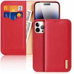 For iPhone 15 Pro Max DUX DUCIS Hivo Series Cowhide + PU + TPU Flip Phone Case(Red)