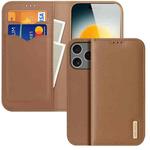For iPhone 17 Pro DUX DUCIS Hivo Series Cowhide + PU + TPU Flip Phone Case(Brown)