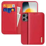 For iPhone 17 Pro DUX DUCIS Hivo Series Cowhide + PU + TPU Flip Phone Case(Red)