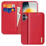 For iPhone 17 DUX DUCIS Hivo Series Cowhide + PU + TPU Flip Phone Case(Red)