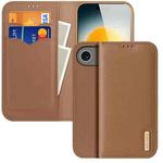 For iPhone 17 Air DUX DUCIS Hivo Series Cowhide + PU + TPU Flip Phone Case(Brown)