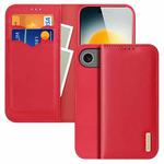 For iPhone 17 Air DUX DUCIS Hivo Series Cowhide + PU + TPU Flip Phone Case(Red)