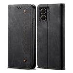 For vivo Y29e 5G Denim Texture Flip Leather Phone Case(Black)