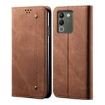 For vivo Y200 Denim Texture Flip Leather Phone Case(Brown)