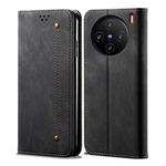 For vivo X100 Denim Texture Flip Leather Phone Case(Black)