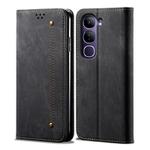 For vivo V40 Lite 4G IDN / 5G IDN Denim Texture Flip Leather Phone Case(Black)