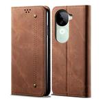 For vivo V40e 5G India / iQOO Z9s 5G Denim Texture Flip Leather Phone Case(Brown)