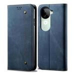 For vivo V40e 5G India / iQOO Z9s 5G Denim Texture Flip Leather Phone Case(Blue)