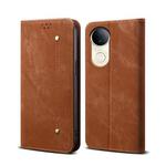 For vivo S20 5G Denim Texture Flip Leather Phone Case(Brown)