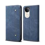 For vivo S20 5G Denim Texture Flip Leather Phone Case(Blue)