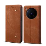 For vivo X200 Ultra Denim Texture Flip Leather Phone Case(Brown)