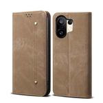 For vivo S30 Pro mini Denim Texture Flip Leather Phone Case(Khaki)