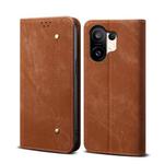 For vivo S30 Pro mini Denim Texture Flip Leather Phone Case(Brown)