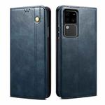 For vivo S18 Pro Oil Wax Crazy Horse Texture Leather Phone Case(Blue)