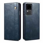 For vivo S18 Oil Wax Crazy Horse Texture Leather Phone Case(Blue)