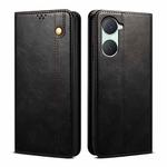 For vivo Y03 4G Oil Wax Crazy Horse Texture Leather Phone Case(Black)