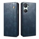 For vivo Y03 4G Oil Wax Crazy Horse Texture Leather Phone Case(Blue)