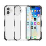 For iPhone 17 Four-corner Shockproof TPU Hybrid Acrylic Phone Case(Black + Transparent)