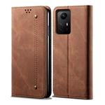 For Xiaomi Redmi Note 12S Denim Texture Flip Leather Phone Case(Brown)