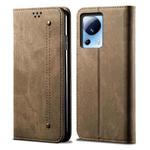 For Xiaomi 13 Lite / Civi 2 Denim Texture Flip Leather Phone Case(Khaki)