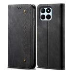 For Honor X8 5G / X6 4G Foreign Denim Texture Flip Leather Phone Case(Black)