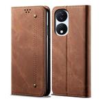 For Honor Play 8T 5G / X7b Denim Texture Flip Leather Phone Case(Brown)