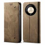 For Honor Magic6 Lite / X9b 5G Denim Texture Flip Leather Phone Case(Khaki)