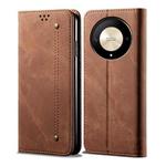 For Honor Magic6 Lite / X9b 5G Denim Texture Flip Leather Phone Case(Brown)