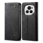 For Honor Magic6 Pro Denim Texture Flip Leather Phone Case(Black)