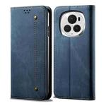 For Honor Magic6 Pro Denim Texture Flip Leather Phone Case(Blue)
