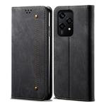 For Honor 200 Lite Global Denim Texture Flip Leather Phone Case(Black)