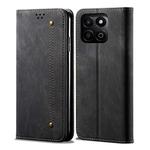 For Honor Play 60 Plus Global Denim Texture Flip Leather Phone Case(Black)