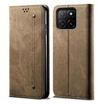 For Honor X5b 4G / X5b Plus 4G Denim Texture Flip Leather Phone Case(Khaki)