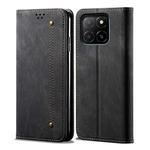 For Honor X5b 4G / X5b Plus 4G Denim Texture Flip Leather Phone Case(Black)