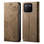 For Honor X8c 4G Denim Texture Flip Leather Phone Case(Khaki)