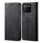For Honor X8c 4G Denim Texture Flip Leather Phone Case(Black)