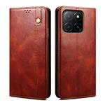 For Honor X8c 4G Oil Wax Crazy Horse Texture Leather Phone Case(Brown)