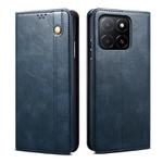 For Honor X8c 4G Oil Wax Crazy Horse Texture Leather Phone Case(Blue)