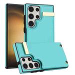 For Samsung Galaxy S23 Ultra 5G Metal Buckle Card Slots Phone Case(Green)