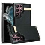For Samsung Galaxy S22 Ultra 5G Metal Buckle Card Slots Phone Case(Black)