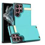 For Samsung Galaxy S22 Ultra 5G Metal Buckle Card Slots Phone Case(Green)