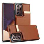 For Samsung Galaxy Note20 Ultra Metal Buckle Card Slots Phone Case(Brown)