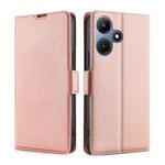 For Infinix Hot 30i 4G Ultra-thin Voltage Side Buckle Horizontal Flip Leather Phone Case(Rose Gold)