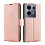 For Infinix Note 30 VIP 5G Ultra-thin Voltage Side Buckle Horizontal Flip Leather Phone Case(Rose Gold)