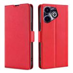 For Infinix Hot 40i Ultra-thin Voltage Side Buckle Horizontal Flip Leather Phone Case(Red)