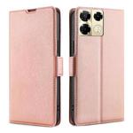 For Infinix Note 40 Pro 5G Ultra-thin Voltage Side Buckle Horizontal Flip Leather Phone Case(Rose Gold)