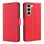 For Infinix Hot 50 5G Ultra-thin Voltage Side Buckle Horizontal Flip Leather Phone Case(Red)