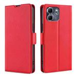 For Infinix Hot 50i 4G Ultra-thin Voltage Side Buckle Horizontal Flip Leather Phone Case(Red)