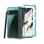 For Google Pixel Fold GKK Airbag Hinge Shockproof Phone Case with Pen(Green)